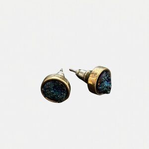 Handcrafted Iridescent Druzy Stone Post Earrings